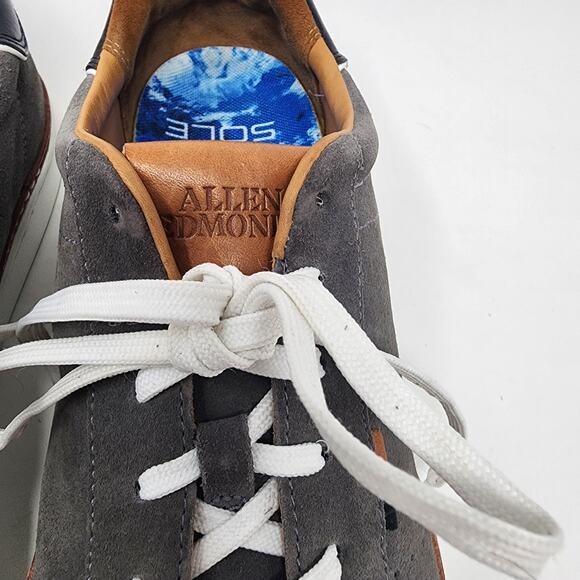 Allen Edmonds Sneakers Men 11.5 D Alpha Lace-Up Low Top Grey Suede SOLE Insoles - Picture 4 of 13